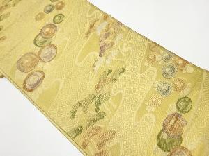 リサイクル　服部織物製　万寿菊・松に古典柄模様織出し袋帯